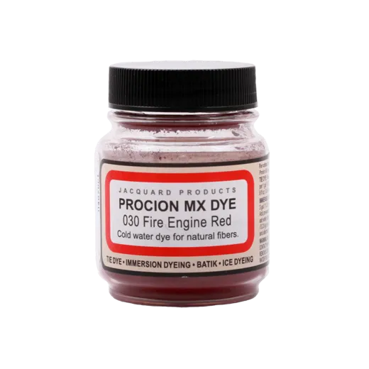 JACQUARD Procion MX Dye 0.66oz #1030 FIRE ENGINE RED / Czerwony barwnik do tkanin z naturalnych włókien roślinnych (celulozowych)