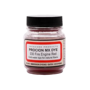 JACQUARD Procion MX Dye 0.66oz #1030 FIRE ENGINE RED / Czerwony barwnik do tkanin z naturalnych włókien roślinnych (celulozowych)