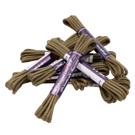 Okrągłe woskowane sznurowadła oliwkowe