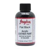 Angelus Flat Black 4oz czarna matowa farba do malowania butów, kurtek, katan, torebek, plecaków, czapek.