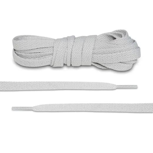Jasno szare sznurowadła płaskie do butów Air Jordan. Sznurówki do customizacji sneakersów - nike, off-white