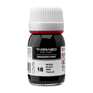 TARRAGO SNEAKERS Paint Standard Colors 25ml #018 BLACK / Czarna farba akrylowa do personalizacji i renowacji butów oraz jeansu