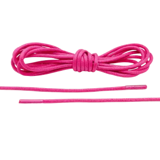 LACE LAB Waxed Shoe Laces 2.5mm Hot Pink / Różowe okrągłe woskowane sznurowadła do butów