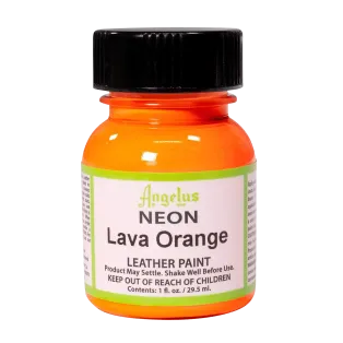 ANGELUS Acrylic Leather Paint Neon 1oz #130 LAVA ORANGE / POMARAŃCZOWA neonowa farba akrylowa UV do malowania Sneakersów i Jeansu
