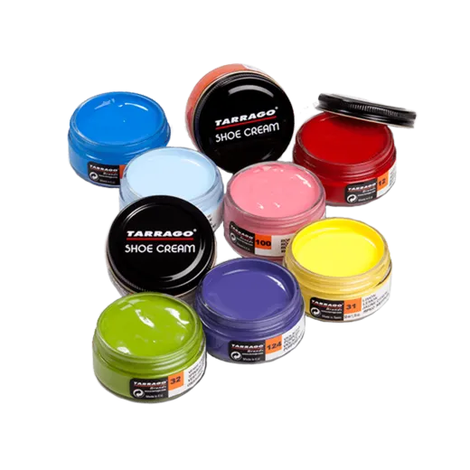 Krem do skór na bazie wosku, który odżywia, konserwuje, nabłyszcza i wzmacnia kolor butów, obuwia.100 kolorów.