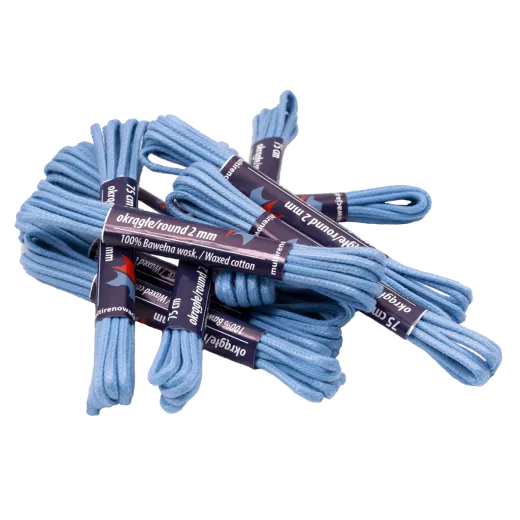 Okrągłe woskowane sznurowadła błękitne