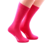 Fuksjowe w różową mereżkę skarpety męskie