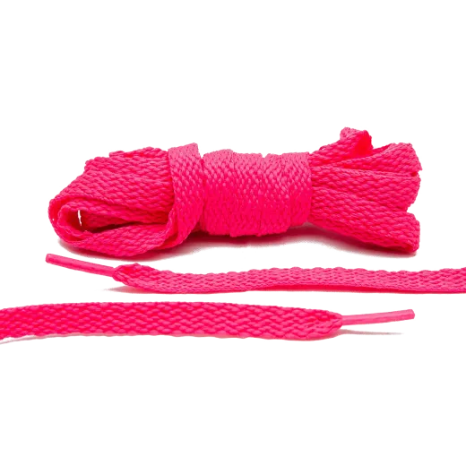 Neonowe różowe sznurowadła płaskie do butów Air Jordan, vans. Sznurówki do customizacji sneakersów - nike, adidas, vans