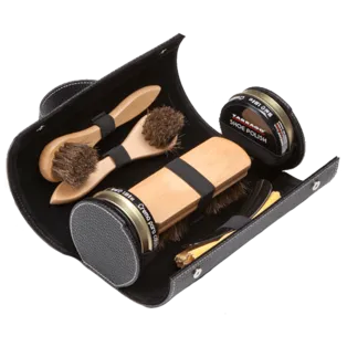 TARRAGO Kit Shoe Care Travel Black Oval - zestaw