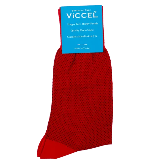 VICCEL / CELCHUK Socks Mesh Dots Red / Black - Luksusowe skarpetki