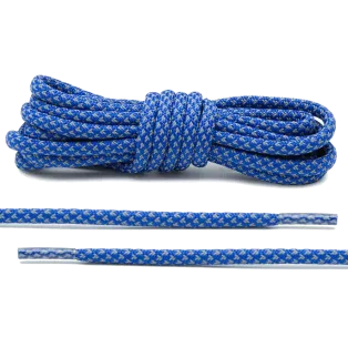 LACE LAB 3M Reflective Inverse Laces 5mm Blue - Okrągłe niebieskie sznurówki do butów