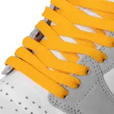 Żółte sznurowadła płaskie Lace Lab. Sznurówki do customizacji sneakersów Jordan, Nike, Air Jordan 1, Retro High, Obsidain