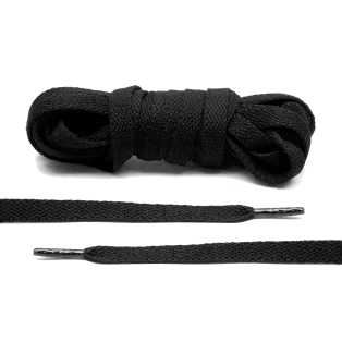 LACE LAB JORDAN 1 Laces 8mm Black / Czarne płaskie sznurowadła do butów
