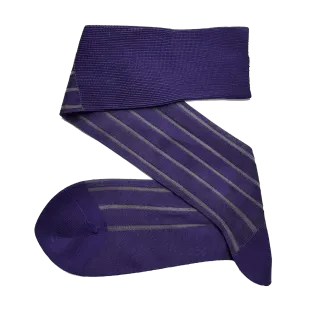 VICCEL / CELCHUK Knee Socks Shadow Stripe Purple / Gray - Cienkie podkolanówki męskie