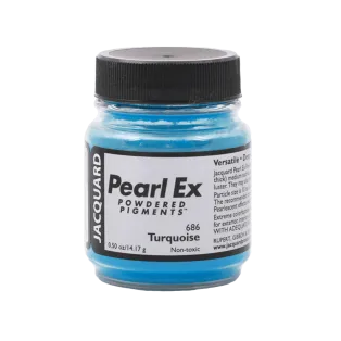 JACQUARD Pearl EX Powdered Metallic Pigments 0.5oz #686 TURQUOISE / Turkusowe metaliczne i perłowe pigmenty w proszku do rękodzieła
