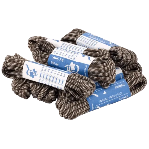 Wytrzymałe wzmacniane brązowo beżowe sznurowadła do butów trekkingowych