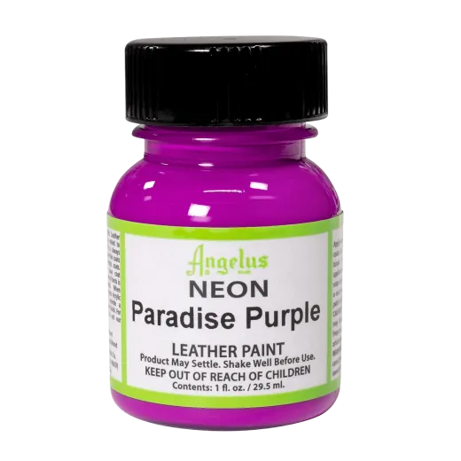 Fioletowa neonowa farba do customizacji sneakersów i jeansu Angelus Neon Acrylic Leather Paint 1oz. Farby UV do malowania butów.
