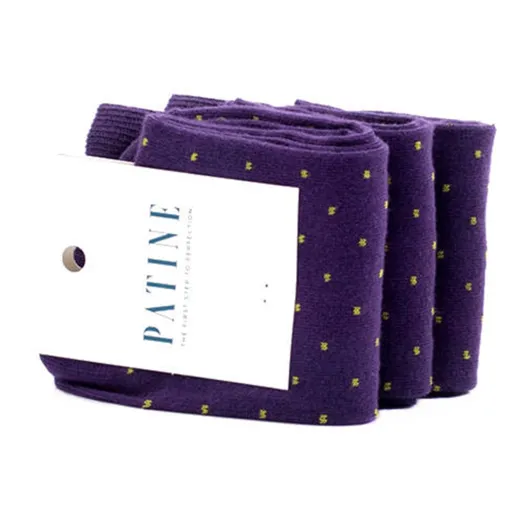 PATINE Socks PAKO01-0505 / Fioletowe skarpety w kropki