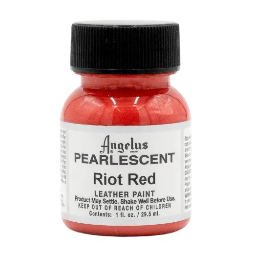 Czerwone Opalizujące farby perłowe akrylowe do customizacji sneakersów, jeansu i tkanin Angelus Pearlscent Acrylic Leather Paint.