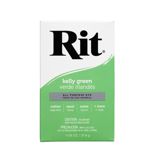 Zielony pigment do customizacji. Barwnik rit dye kelly green do farbowania tkanin, jeansu, bawełny i innych powierzchni.