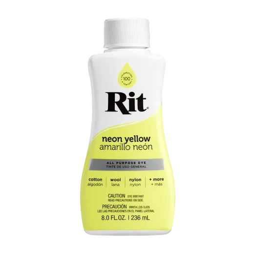 uniwersalny neonowo ŻÓŁTY barwnik do tkanin i innych powierzchni w formie płynnej RIT DYE NEON YELLOW.
