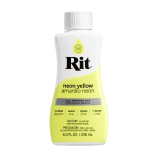 RIT DYE All-Purpose Liquid Dye 8oz NEON YELLOW / NEON ŻÓŁTY uniwersalny barwnik w płynie do tkanin i innych powierzchni