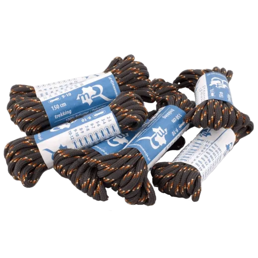 Wytrzymałe wzmacniane szaro brązowe sznurowadła do butów trekkingowych