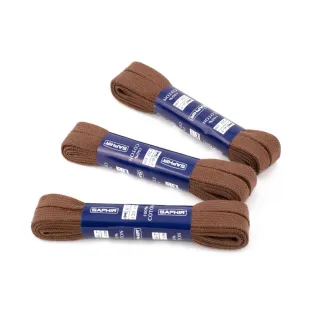 SAPHIR BDC Laces Super Flat 10mm Brown - brązowe płaskie sznurowadła do butów