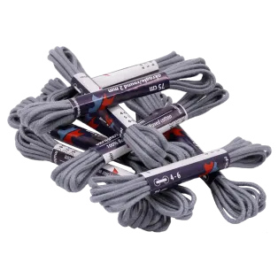 MR Laces Round Waxed 2mm Gray - szare okrągłe sznurowadła woskowane