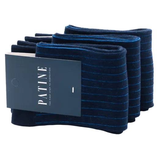 granatowe z niebieskimi wydzieleniami skarpety męskie