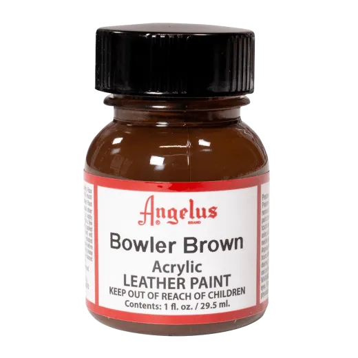 Ciemnobrązowa farba Angelus do customizacji sneakersów i jeansu. Ciemnobrązowa farby akrylowe do skór licowych i tkanin. Stosowane do butów, katan, toreb