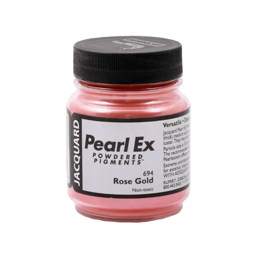 JACQUARD Pearl EX Powdered Metallic Pigments 0.5oz #694 ROSE GOLD / Różowozłote metaliczne i perłowe pigmenty w proszku do rękodzieła