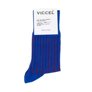 VICCEL / CELCHUK Socks Shadow Stripe Royal Blue / Red - Luksusowe skarpety