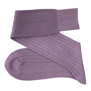 VICCEL / CELCHUK Knee Socks Solid Lilac Cotton - Luksusowe podkolanówki