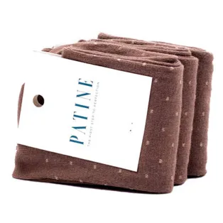 PATINE Socks PAKO01-0040 / Brązowe skarpety w beżowe kropki