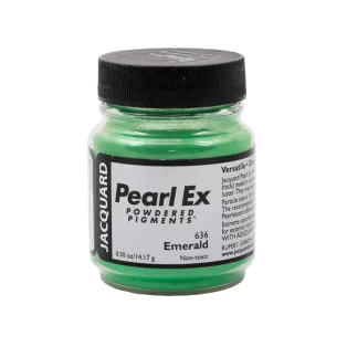 JACQUARD Pearl EX Powdered Metallic Pigments 0.5oz #636 EMERALD / Szmaragdowe metaliczne i perłowe pigmenty w proszku do rękodzieła