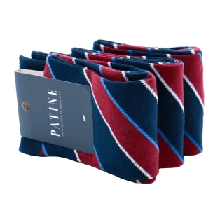 PATINE Socks PAPA05-01 Navy Blue / Bordeaux - Skarpety klasyczne