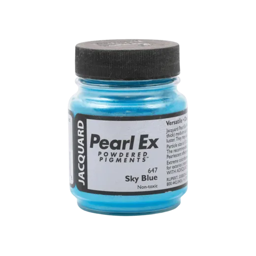 JACQUARD Pearl EX Powdered Metallic Pigments 0.75oz #647 SKY BLUE / Błękitne metaliczne i perłowe pigmenty w proszku do rękodzieła