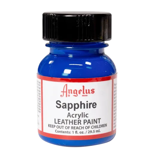 Szafirowa farba Angelus do customizacji sneakersów i jeansu. Białe farby akrylowe do skór licowych i tkanin. Stosowane do butów, katan, toreb