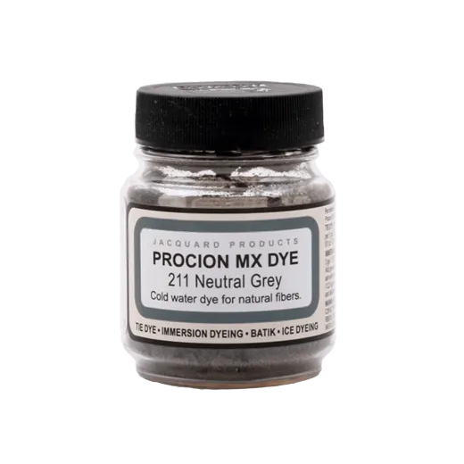 JACQUARD Procion MX Dye 0.66oz #1211 NEUTRAL GREY / Szary barwnik do tkanin z naturalnych włókien roślinnych (celulozowych)