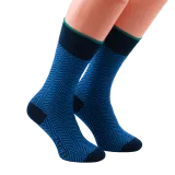 niebieskie w granatową jodełkę skarpety męskie