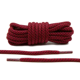 LACE LAB Rope Laces 5mm Black & Red / Czerwono czarne okrągłe sznurówki do butów