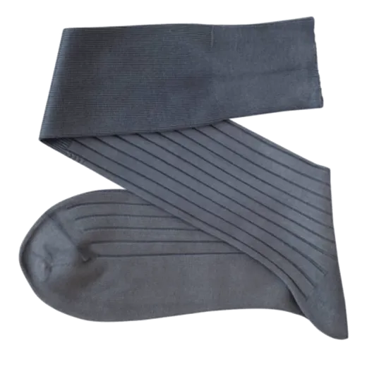 Siwe podkolanówki męskie z elastanem