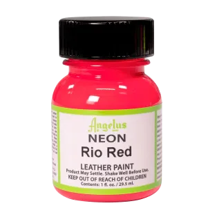 ANGELUS Acrylic Leather Paint Neon 1oz #120 RIO RED / CZERWONA neonowa farba akrylowa UV do malowania Sneakersów i Jeansu
