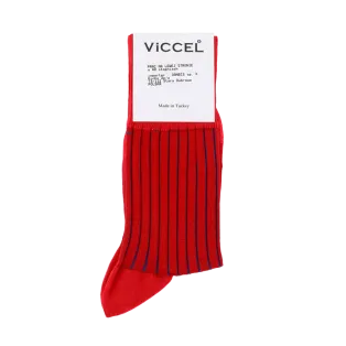 VICCEL / CELCHUK Socks Shadow Stripe Red / Royal Blue - Luksusowe skarpety
