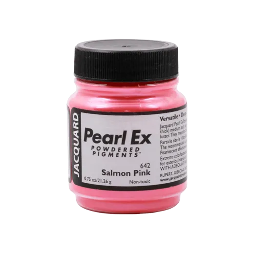 JACQUARD Pearl EX Powdered Metallic Pigments 0.75oz #642 SALMON PINK / Łososiowe metaliczne i perłowe pigmenty w proszku do rękodzieła
