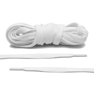 LACE LAB JORDAN 1 Laces 8mm White / Białe płaskie sznurowadła do butów