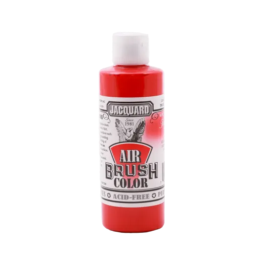 JACQUARD Airbrush Color Transparent Paint 4oz #101 RED / CZERWONA półprzeźroczysta farba akrylowa do aerografu
