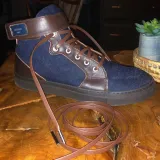 brązowe skórzane sznurowadła ekskluzywne z metalowymi agletami Lace Lab. Sznurówki do customizacji sneakersów - nike, adidas.
