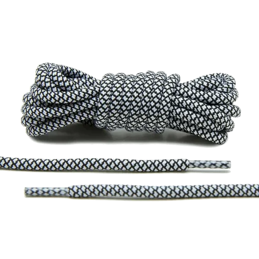Czarnobiałe okrągłe sznurowadła stworzone do popularnych modeli Adidas Yeezy 350 Boost czy Adidas NMD Czarnobiałe okrągłe sznurowadła stworzone do popularnych modeli Adidas Yeezy 350 Boost czy Adidas NMD